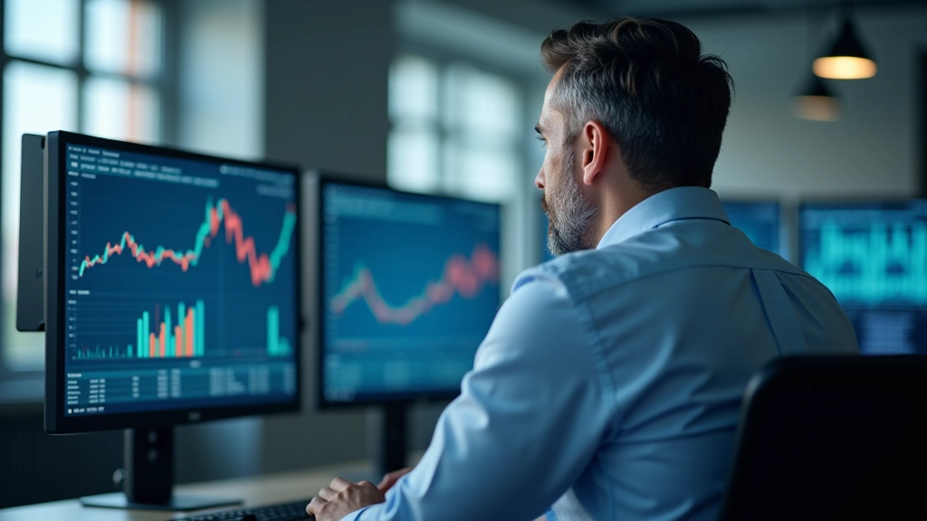 Finanzanalytiker bei der Überprüfung von Ratingkriterien und Schuldenindikatoren auf dem Monitor