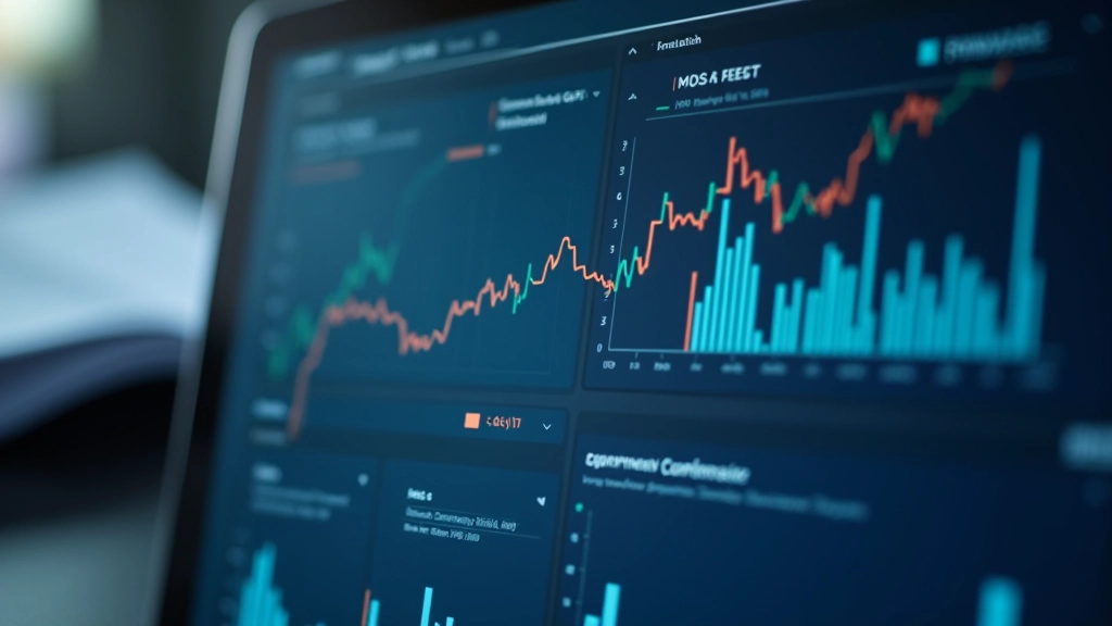 Finanzielle Datenvisualisierung mit Diagrammen und Markttrends