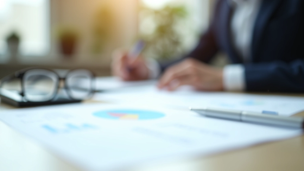 Büroansicht mit Dokumenten über Kreditrating-Bewertungen und Finanzanalysen